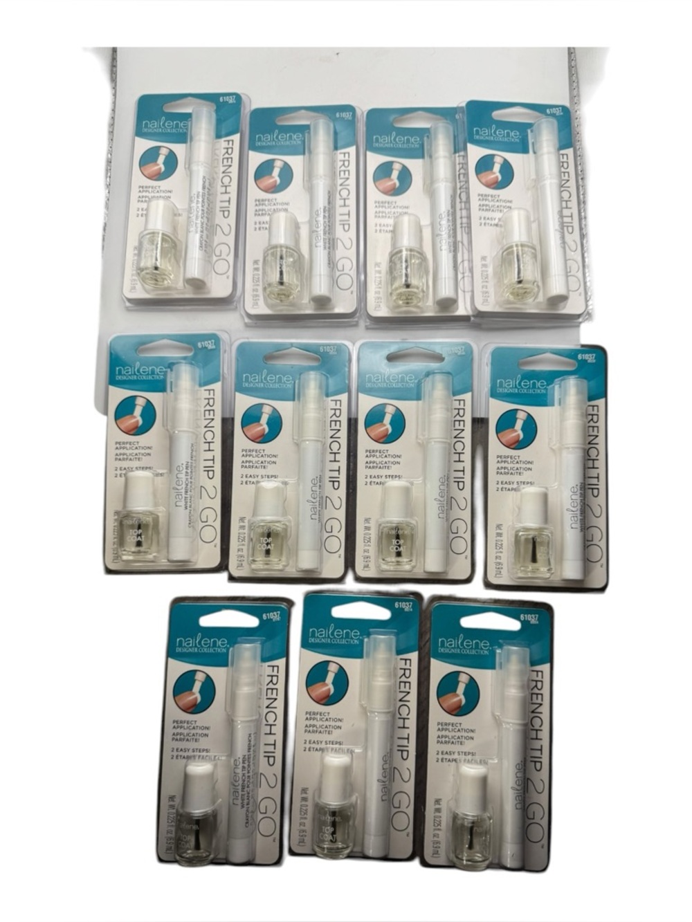 Nailene French Tip 2 Go White French Tip Pen & Top Coat Set – Lot of 11